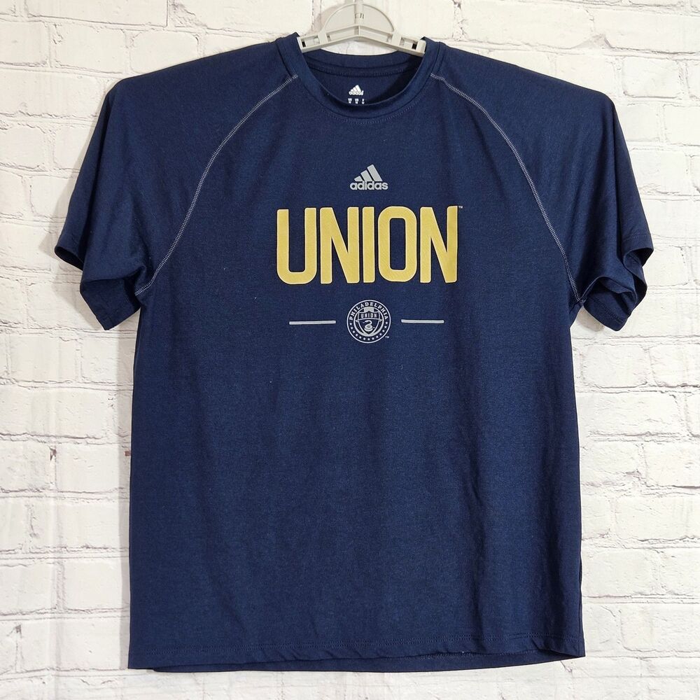 Adidas Philadelphia Union MLS Climalite Athletic T-Shirt Men's Medium Blue